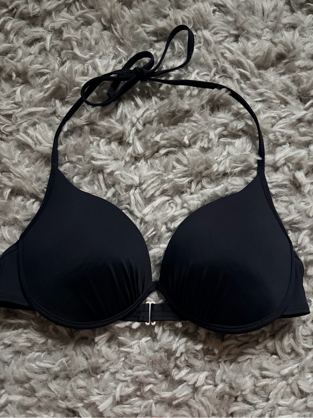 Black Halter Push-Up Swim Top